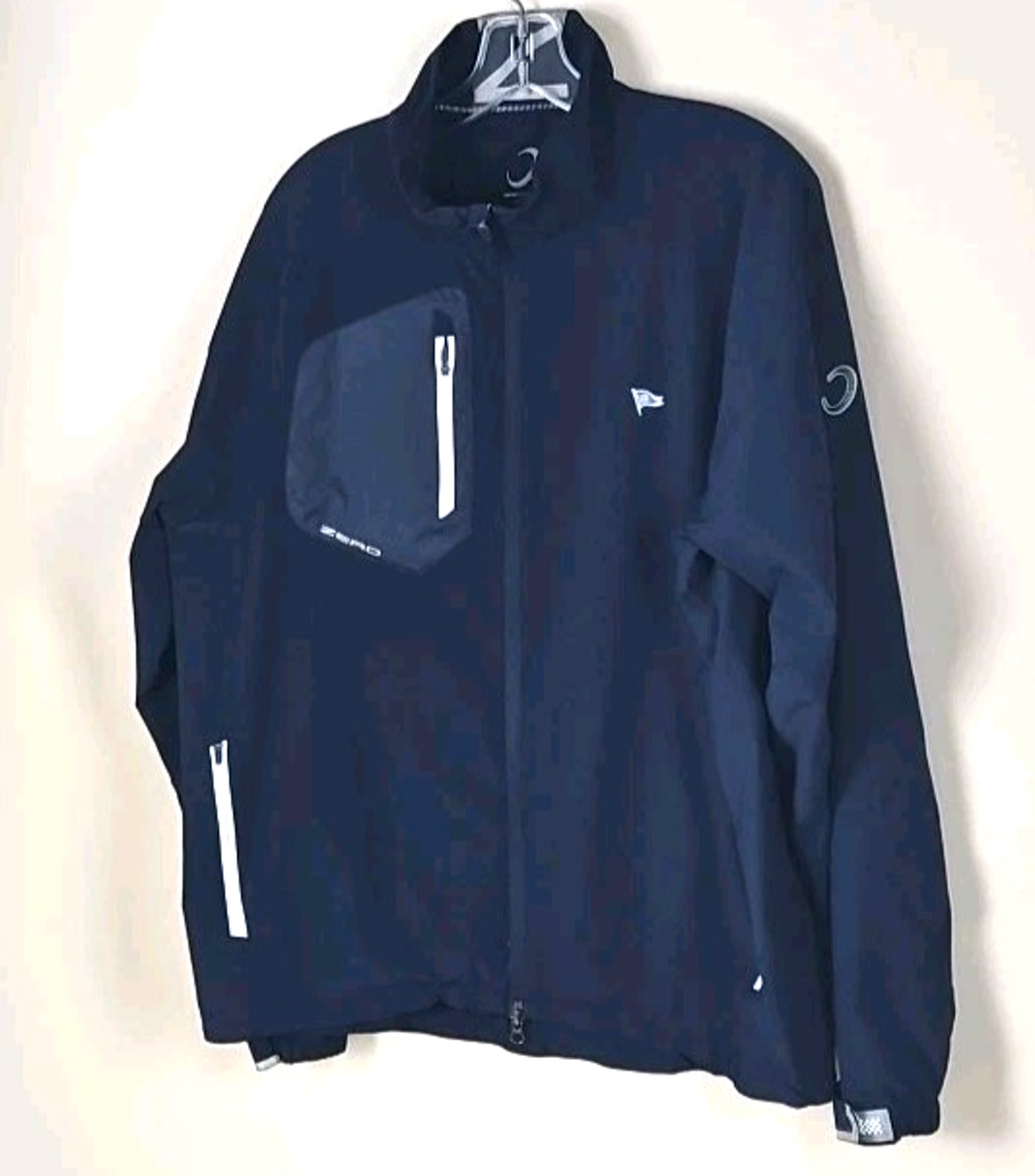 Zero Restriction golf Jacket Mens Large Blue Z700 Full Zip Pockets Stretch
